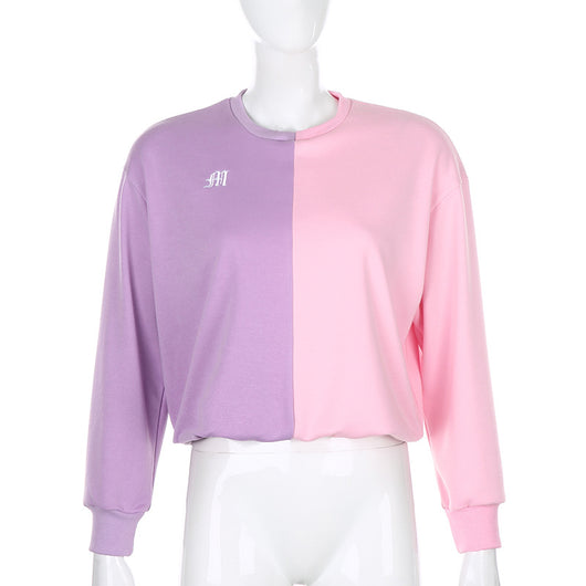 Conjunto de Sudadera y Pantalón con Bordado de Letras y Costuras Contrastantes - Image 4
