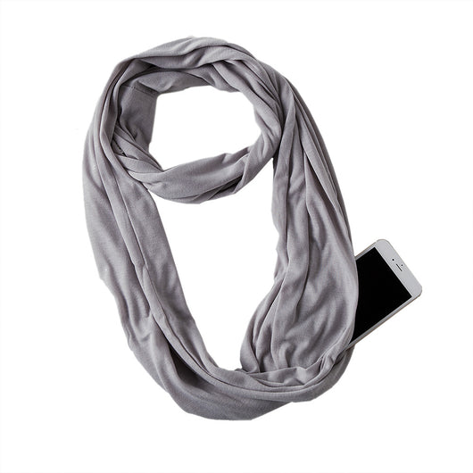 Pañuelo Funcional para Mujer con Bolsillo Cremallera y Jersey Liso - Image 12