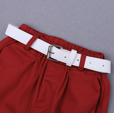 Conjunto de Verano para Niños: Polo Floral Manga Corta con Shorts Rojo - Image 5