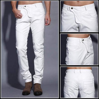 Pantalones de Cuero Patchwork - Image 3