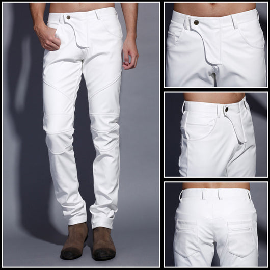 Pantalones de Cuero Patchwork - Image 3