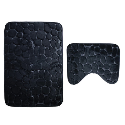 Juego de Tapetes Antideslizantes para Baño con Diseño de Piedra de Río - Image 7