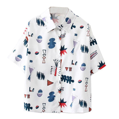 Camisa Estampada de Manga Corta