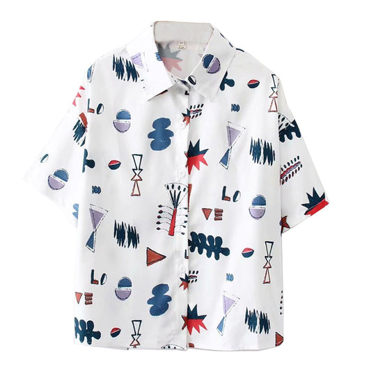 Camisa Estampada de Manga Corta