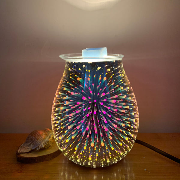 Humidificador Aromatizador de Cristal con Efecto Fuegos Artificiales