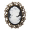 Diamond retro beauty head brooch Blanco 1