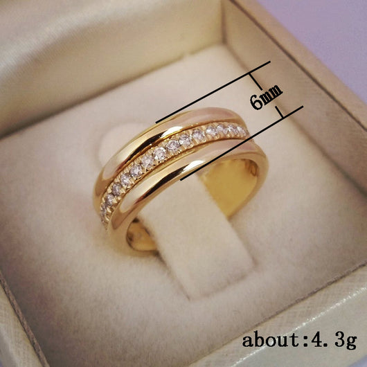 Anillo de Moda Dorado con Rhinestones Plateado en Cobre - Image 2