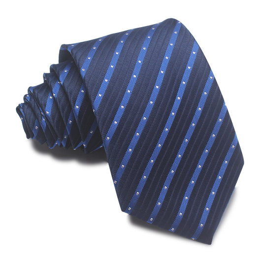 Corbata Jacquard Rayada 8CM para Hombre - Rojo, Negro y Azul - Image 6