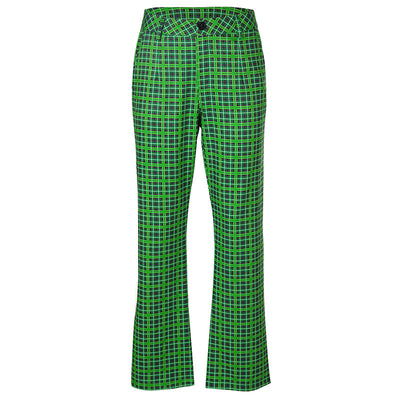 Pantalones Cintura Alta Cuadros Verde - Image 7