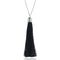 Colorful ethnic Estilo necklace Plateado Negro