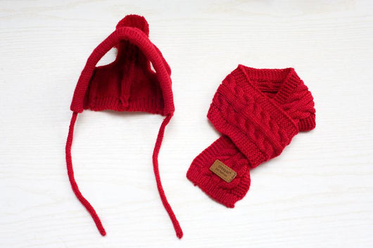 Conjunto de Abrigo para Perro: Gorro, Babero y Bufanda de Lana para Otoño e Invierno - Image 7