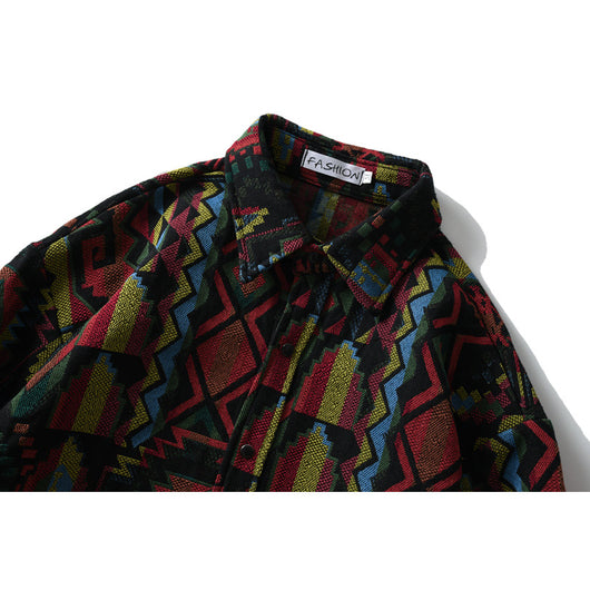 Chaqueta de Trabajo Étnica en Lana Gruesa para Hombre - Image 11