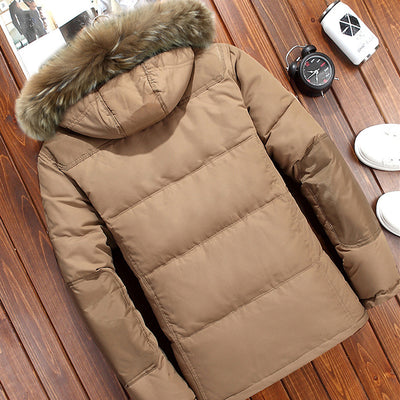 Chaqueta Corta de Plumón de Pato Blanco para Hombre - Image 3