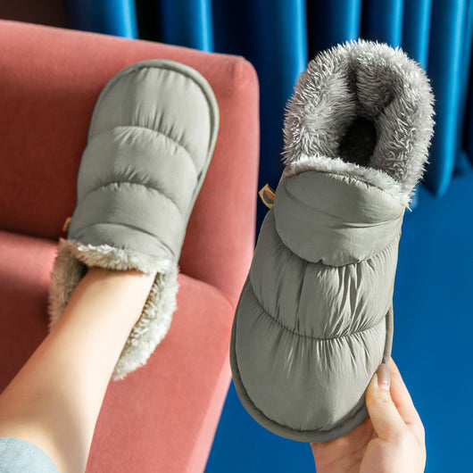 Zapatillas Cálidas de Algodón Grueso Antideslizantes para Mujer con Forro de Terciopelo - Image 7