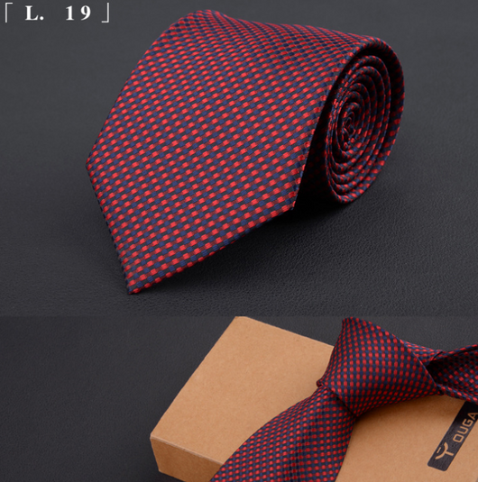 Corbata Ejecutiva Premium 8cm - Diseño Clásico Negro, Rojo y Azul - Image 23