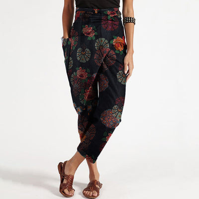 Pantalones Cropped de Algodón y Lino con Corte Irregular - Image 3