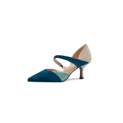Zapatos de Tacón Stiletto Puntiagudo con Combinación de Colores para Mujer - Image 7