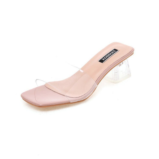 Sandalias de Tacón Grueso con Tira Transparente para Mujer - Image 8