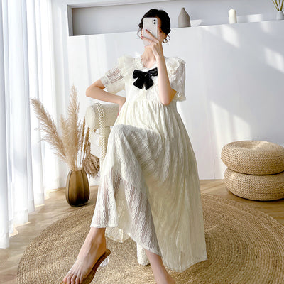 Vestido de Maternidad Midi con Estilo Moderno y Personalidad - Image 5