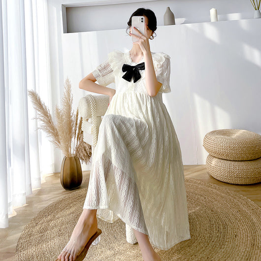 Vestido de Maternidad Midi con Estilo Moderno y Personalidad - Image 5