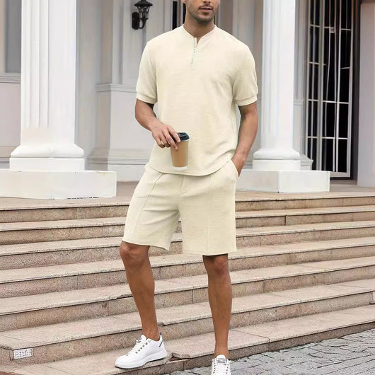 Traje Ejecutivo Hombre con Cuello Mao, Cierre de Cremallera y Pantalón Corto - Image 9