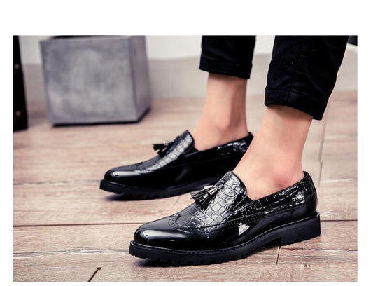 Zapatos Casuales Hombre Estilo Coreano con Borlas y Suela Gruesa - Image 6