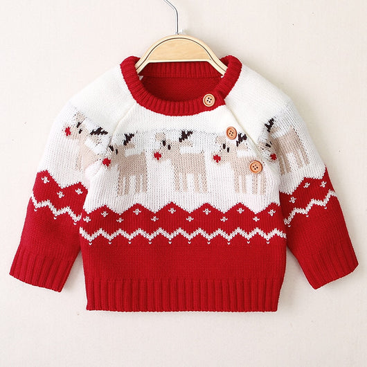 Suéter Navideño Tejido con Reno para Niños y Niñas - Image 18