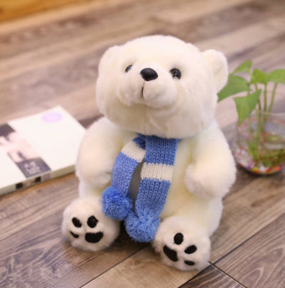 Peluche Adorable Oso Polar con Bufanda - Muñeco Ragdoll para Niños - Image 6