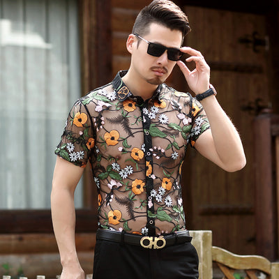 Camisa Transparente Floral Verano con Botones - Image 7