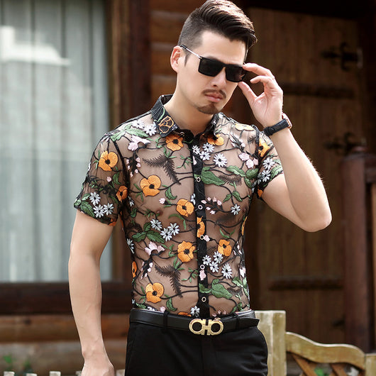 Camisa Transparente Floral Verano con Botones - Image 7