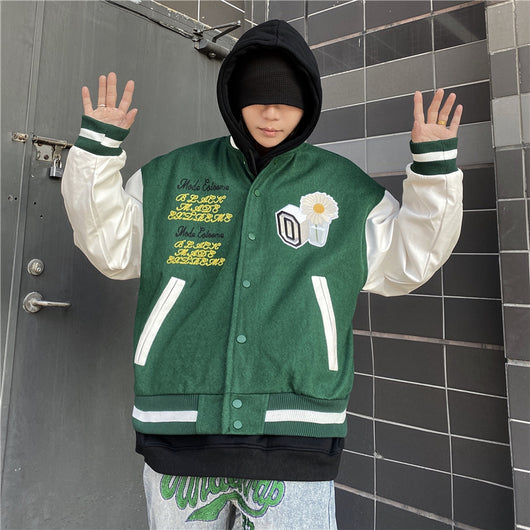 Chaqueta Deportiva Holgada con Bordado en Relieve y Puntadas - Image 3