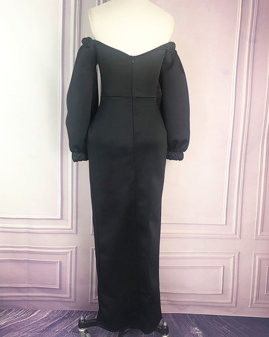 Vestido de Noche con Mangas Abullonadas - Image 12