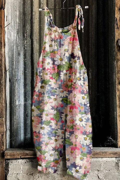 Jumpsuit Retro de Pierna Ancha con Estampado Dulce para Mujer - Image 28