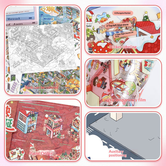 Pegatinas 3D Pueblo Navideño - Escenas Miniatura para Diarios y Scrapbooking - Image 4