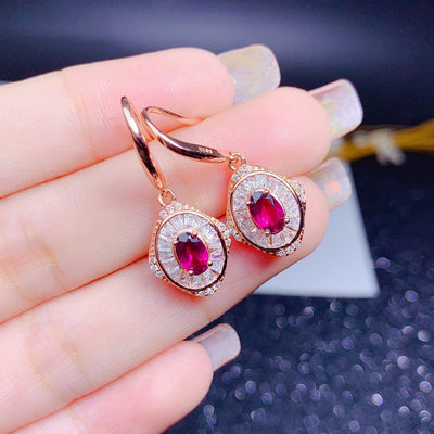 Conjunto de Anillo, Dije y Aretes de Granate de Magnesio y Aluminio - Image 9
