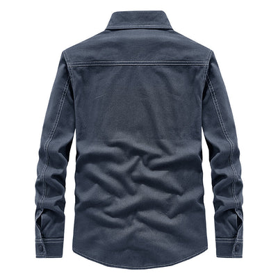 Camisa Denim Manga Larga Lavada para Hombre con Forro - Image 3