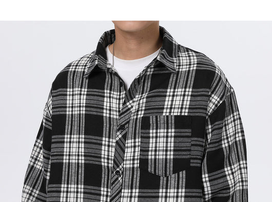 Camisa Casual Retro Cuadros para Hombre - Corte Holgado Primavera Otoño - Image 31