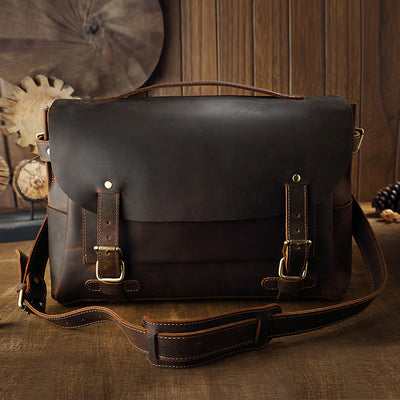 Bolso de Cuero Genuino Primera Capa Estilo Retro - Image 9