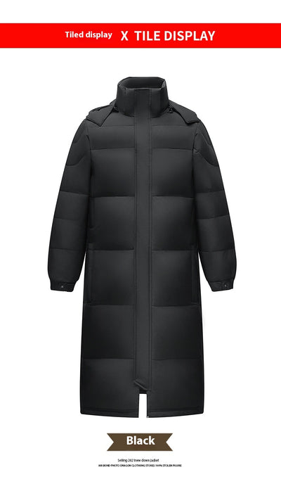 Abrigo Largo de Plumón de Pato Blanco para Hombre - Chaqueta Térmica Reforzada - Image 28