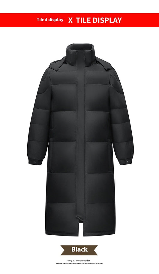 Abrigo Largo de Plumón de Pato Blanco para Hombre - Chaqueta Térmica Reforzada - Image 28