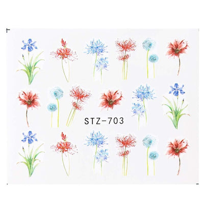 Pegatinas de Agua para Uñas Flores Tinta - Diseños Acuáticos - Image 3
