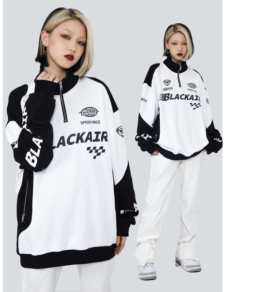 Traje de Motociclismo Retro Street Racing con Letras Minimalistas - Image 2