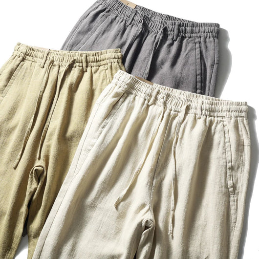 Pantalones Capri de Lino y Algodón Transpirables - Estilo Casual - Image 31