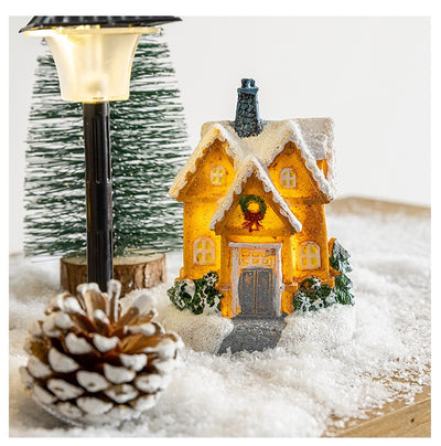Adorno Navideño Cabaña Luminosa con Paisaje en Miniatura - Image 20