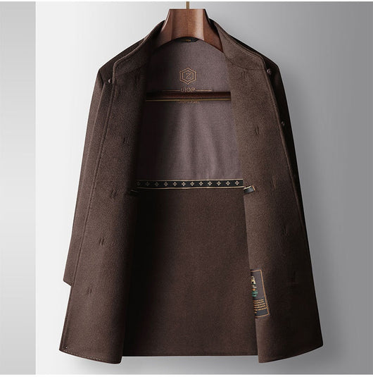 Abrigo de Lana para Hombre con Cuello Mao - Chaqueta Cálida de Estilo Asiático - Image 16