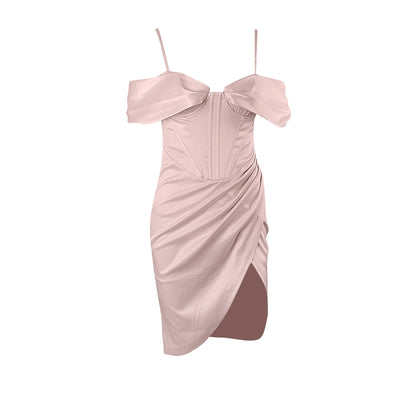 Vestido Asimétrico con Pliegues y Tirante Único - Image 2