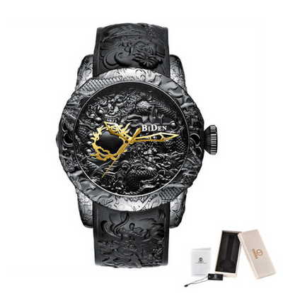 Reloj Deportivo Hombre Lujo Dragón 3D Sumergible Cuarzo Premium - Image 5
