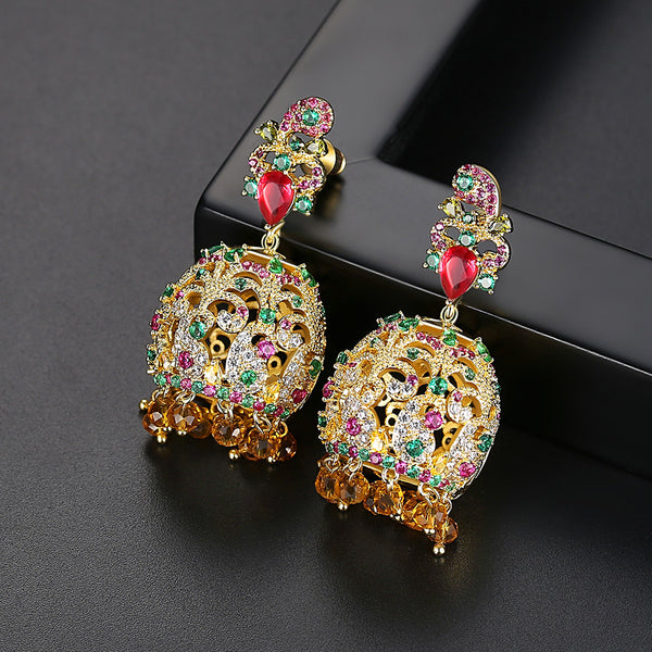 Aretes de Moda con Cristales de Colores Vibrantes - Image 5