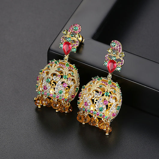 Aretes de Moda con Cristales de Colores Vibrantes - Image 5