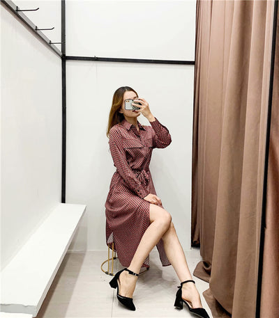 Vestido Largo Estilo Camisero de Manga Larga - Image 5